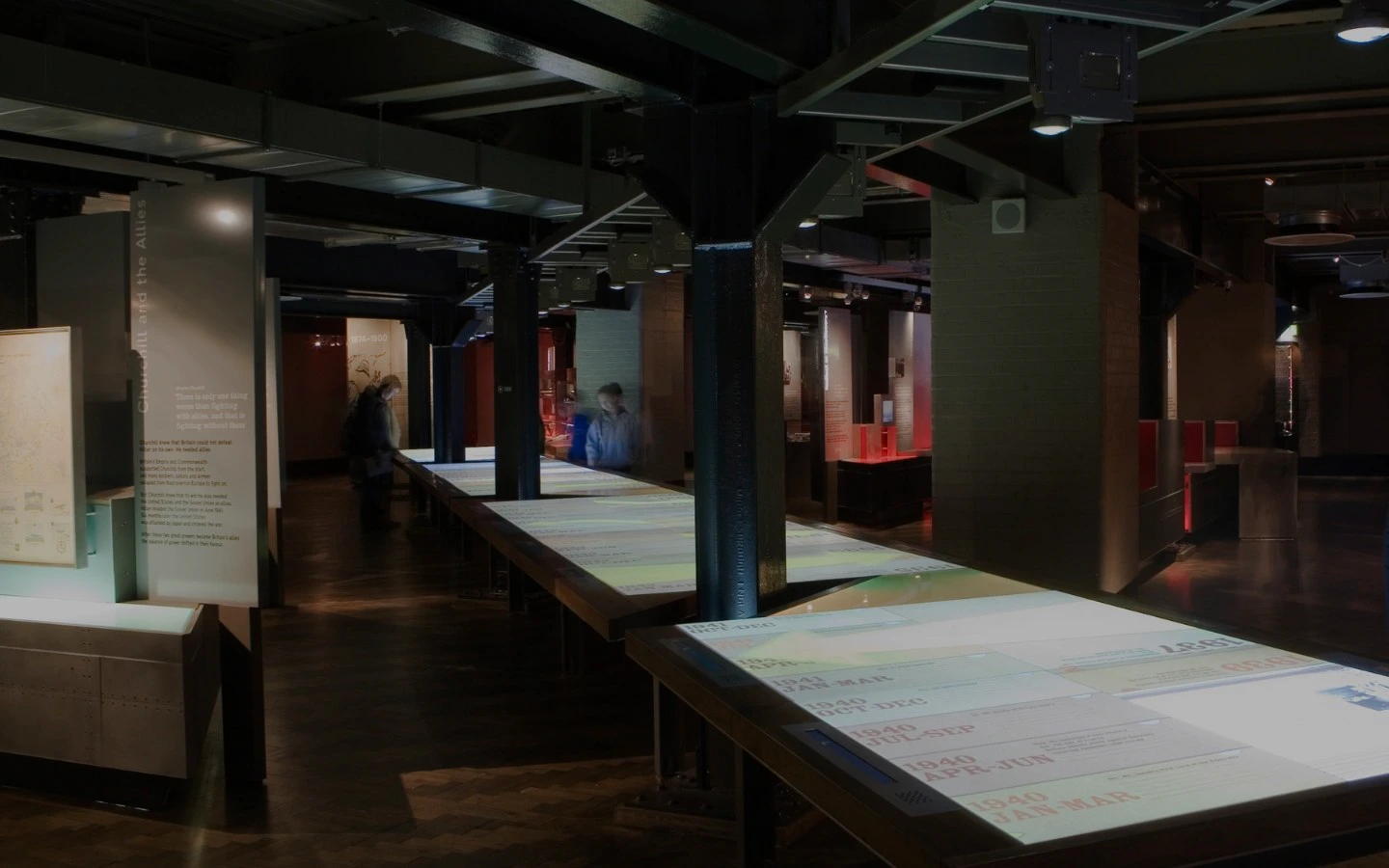 Interactive displays at Churchill War Rooms Museum, London.