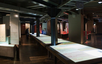Interactive displays at Churchill War Rooms Museum, London.
