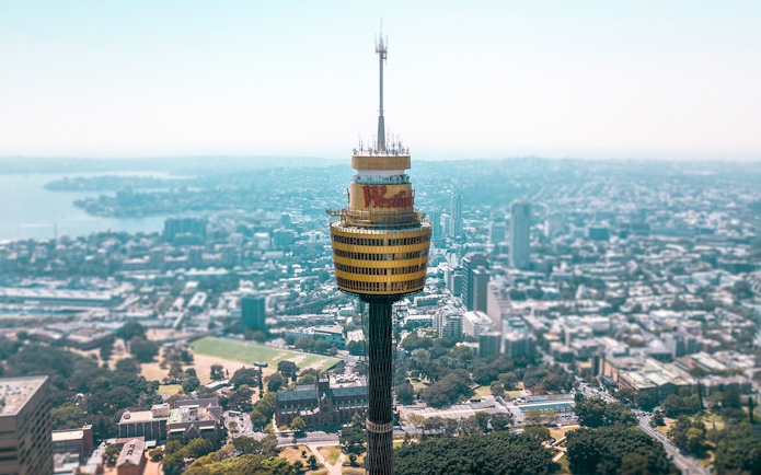 Sydney Tower Eye overlooking the cityscape, part of the Sydney Multi Attraction Pass.