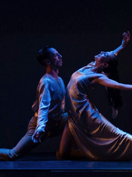 Dancers performing at Café de los Angelitos Tango Show in Buenos Aires.