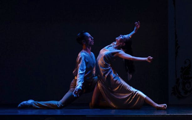 Dancers performing at Café de los Angelitos Tango Show in Buenos Aires.