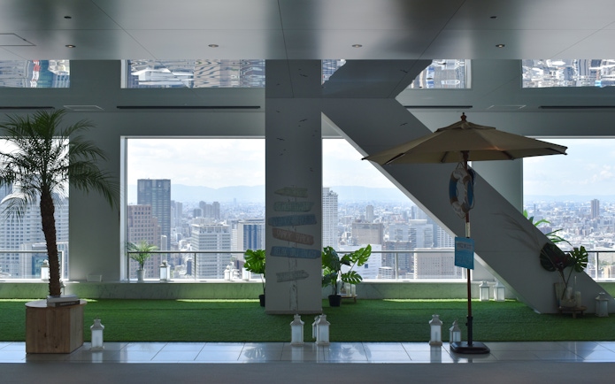 Kuchu Teien Observatory view of Osaka skyline from Umeda Sky Building, Japan.