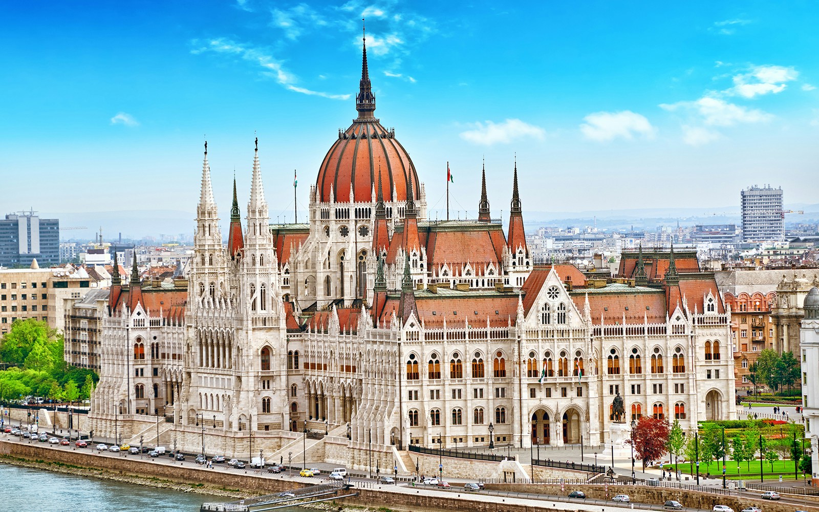 Budapest Parliament illuminated at night during a December tour.