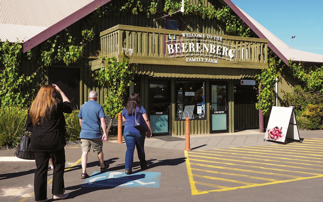 Visitors entering Beerenberg Family Farm in Hahndorf, Adelaide Hills.