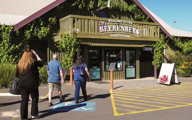 Visitors entering Beerenberg Family Farm in Hahndorf, Adelaide Hills.