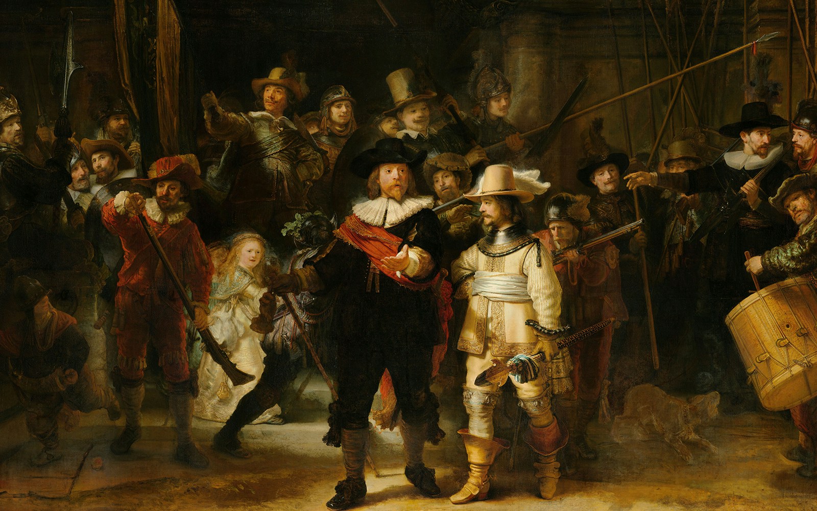 The "Night Watch" painting at Rijksmuseum Museum