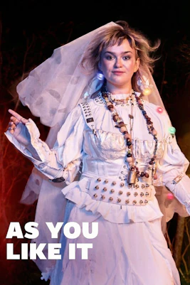 Performer in costume for "As You Like It" Westend production.