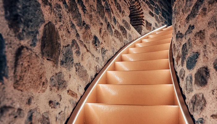 Calligraphy and art installations inside the Galata Tower