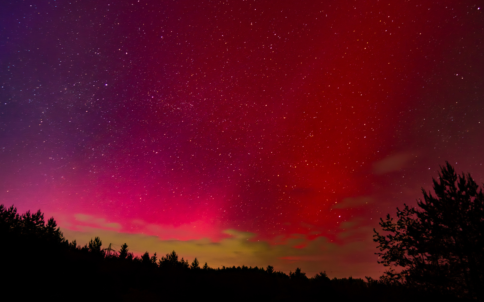 rare Aurora Borealis in Carinthia in Southern Austria
