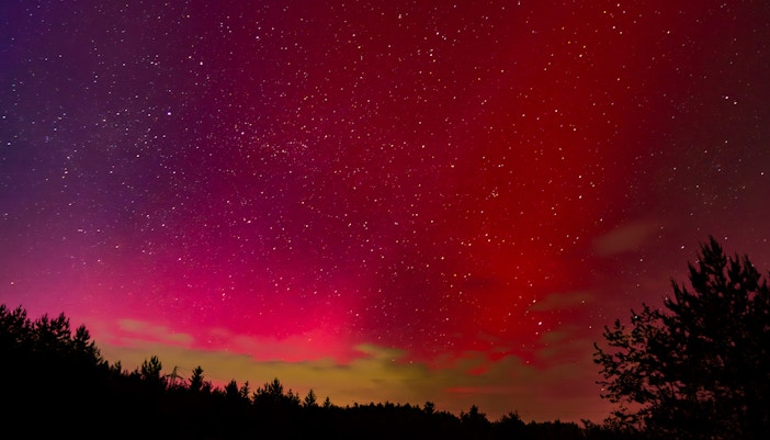 rare Aurora Borealis in Carinthia in Southern Austria