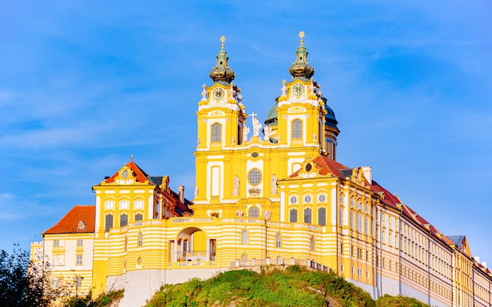 Melk Abbey in Danube Valley, Austria, seen on a day trip from Vienna.