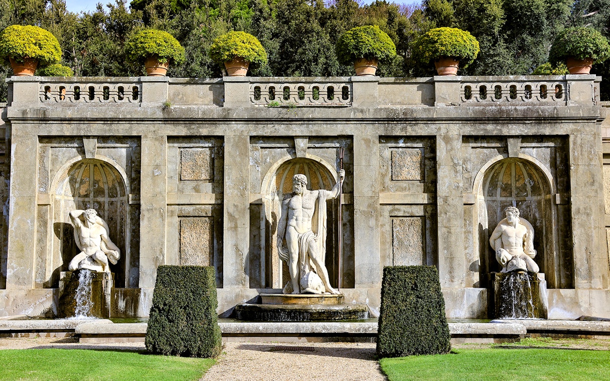 Statues and fountains in the gardens of Villa Barberini, Castel Gandolfo.