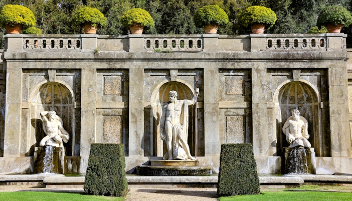 Statues and fountains in the gardens of Villa Barberini, Castel Gandolfo.