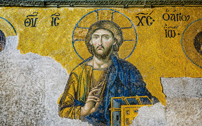 Mosaic of Christ Pantocrator in Hagia Sophia, Istanbul.