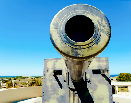 Oliver Hill Battery cannon overlooking Rottnest Island, Australia.