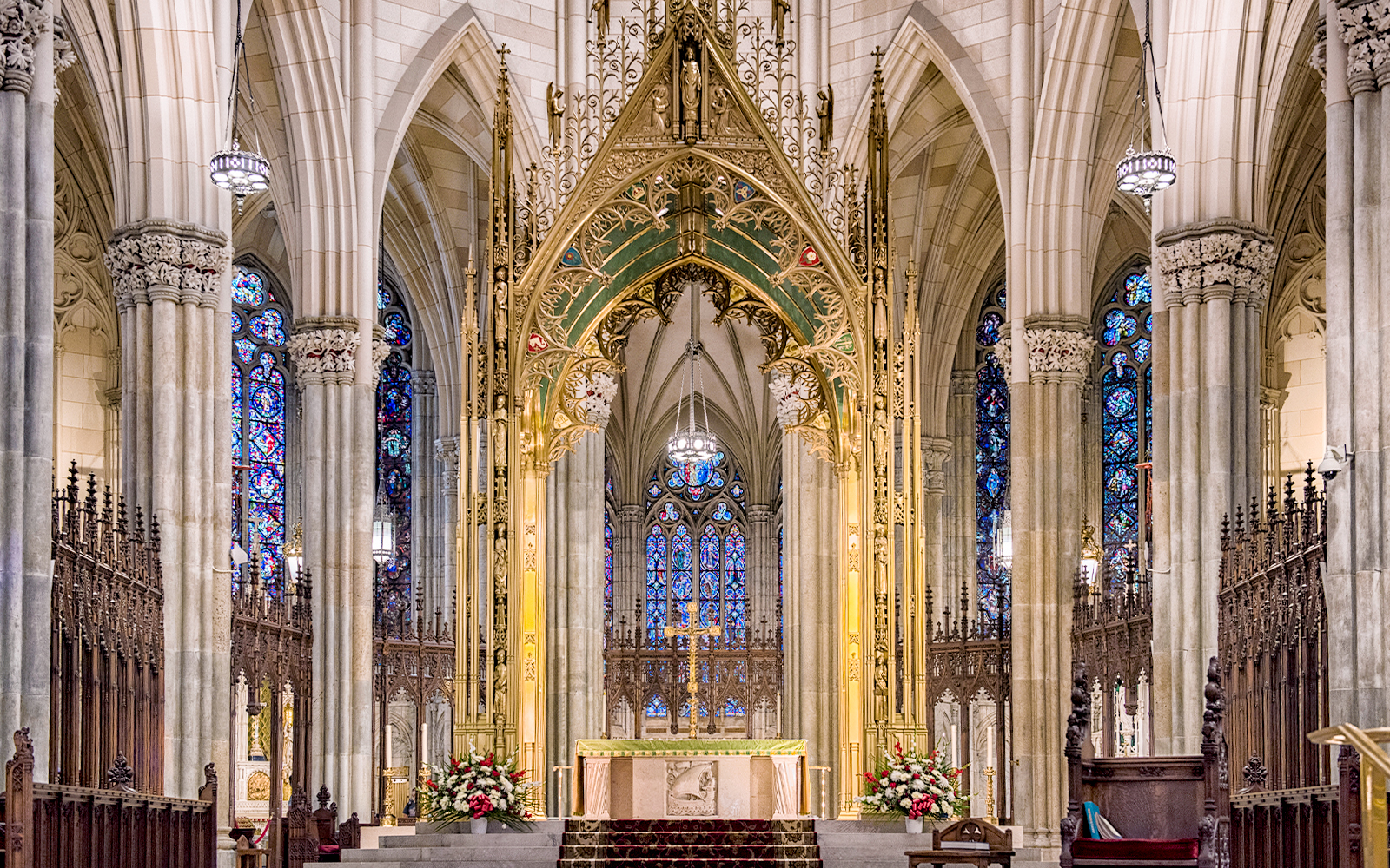 St Patrick Cathedral exterior with Gothic architecture in New York City.