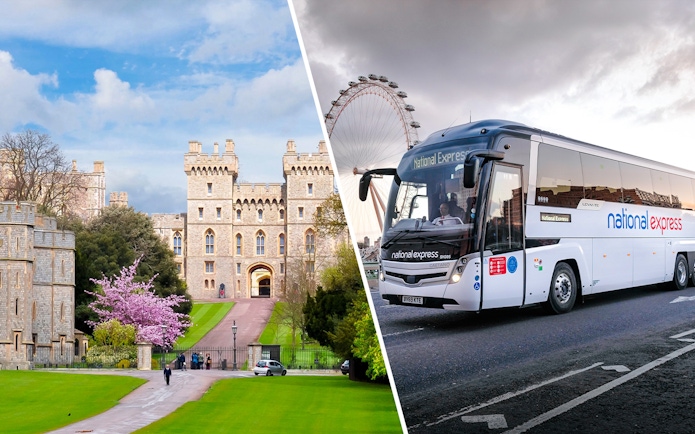 Windsor Castle with National Express bus transfer service.