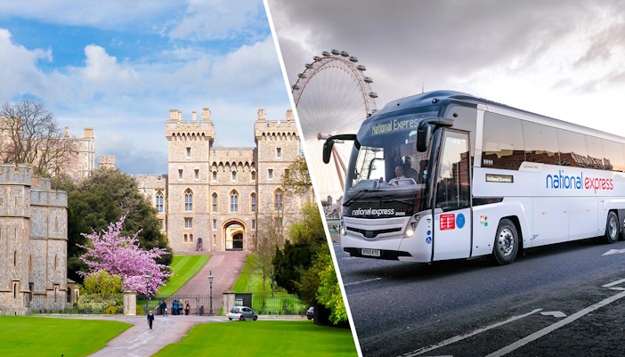 Windsor Castle with National Express bus transfer service.
