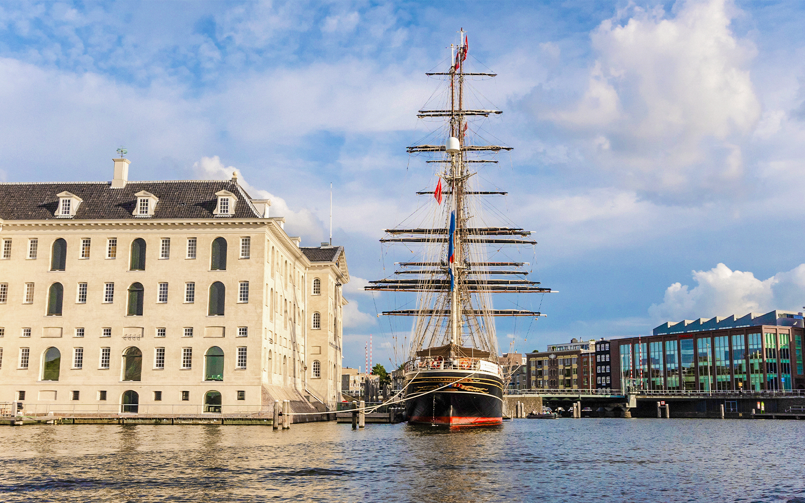 Clipper Stad Amsterdam docked at the National Maritime Museum in Amsterdam.