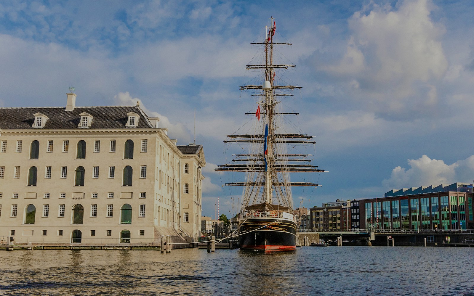 Clipper Stad Amsterdam docked at the National Maritime Museum in Amsterdam.