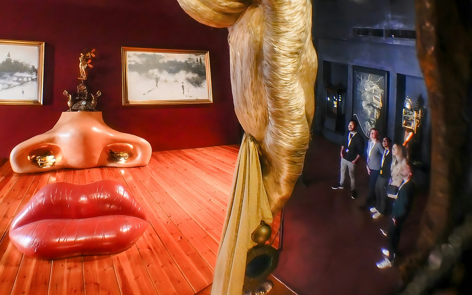 Mae West lips sofa installation at Dalí Theatre-Museum, Figueres, Catalonia.