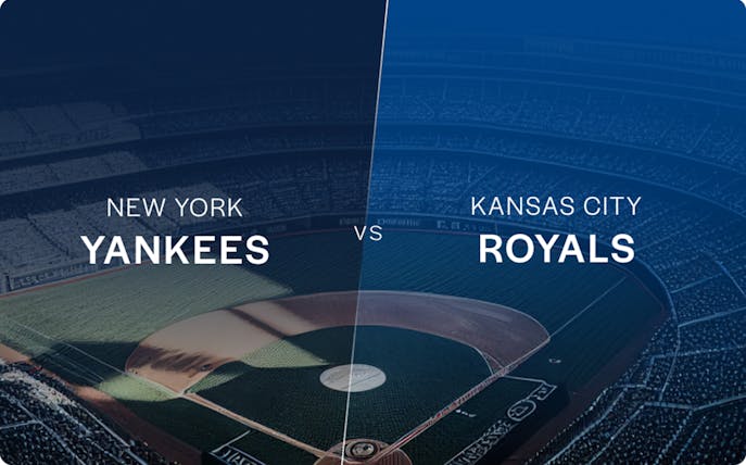 New York Yankees vs Kansas City Royals game at a baseball stadium.