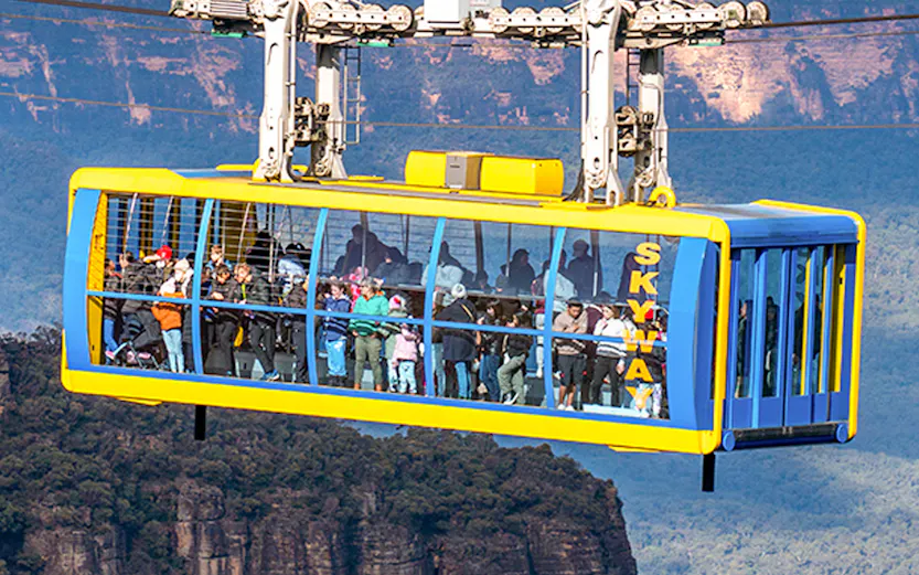 Scenic World cable car over Blue Mountains, Sydney.