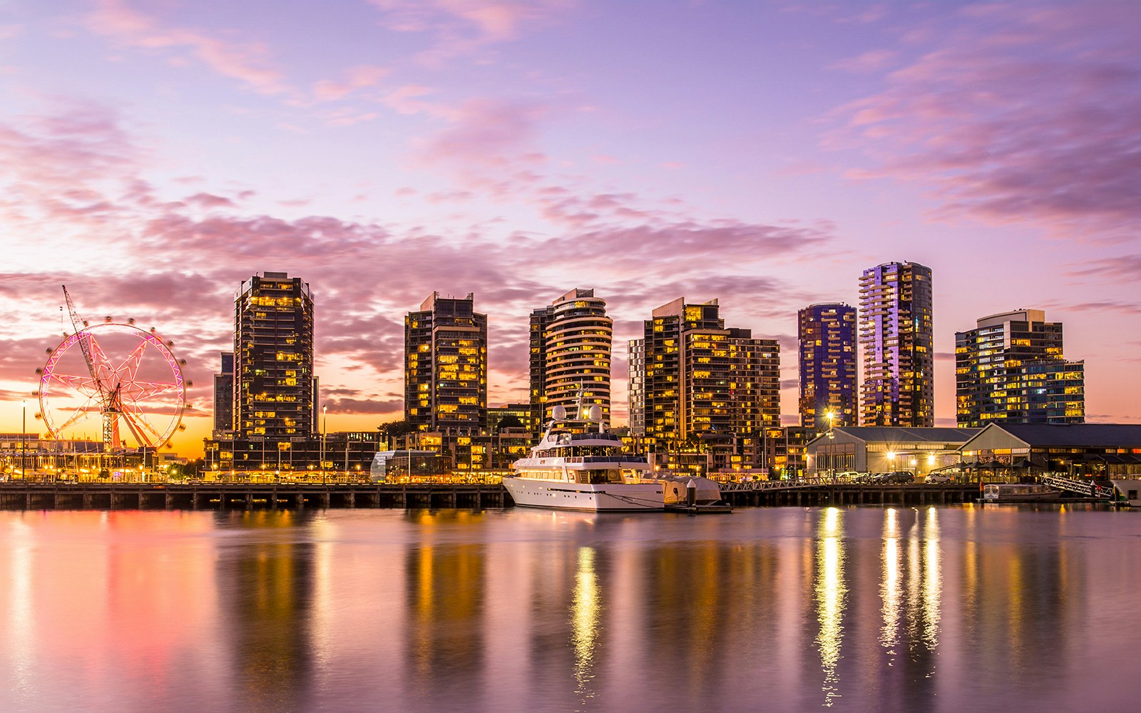 The docklands waterfront in Melbourne, Australia