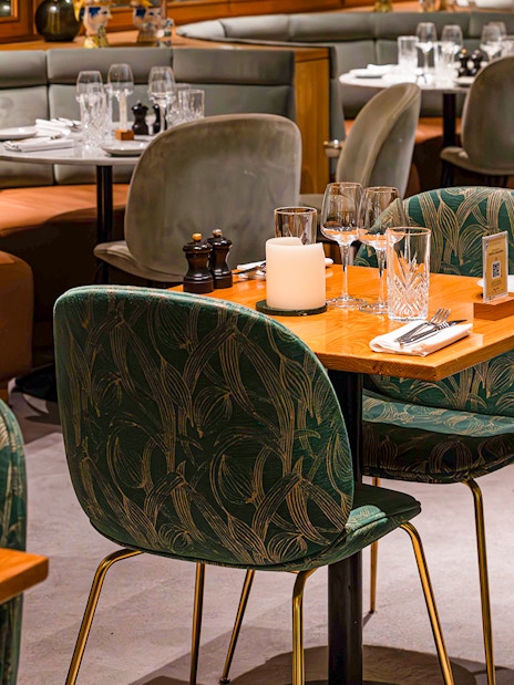 Brunch setup at Flora Danica Paris on the Champs Elysées with elegant table settings.