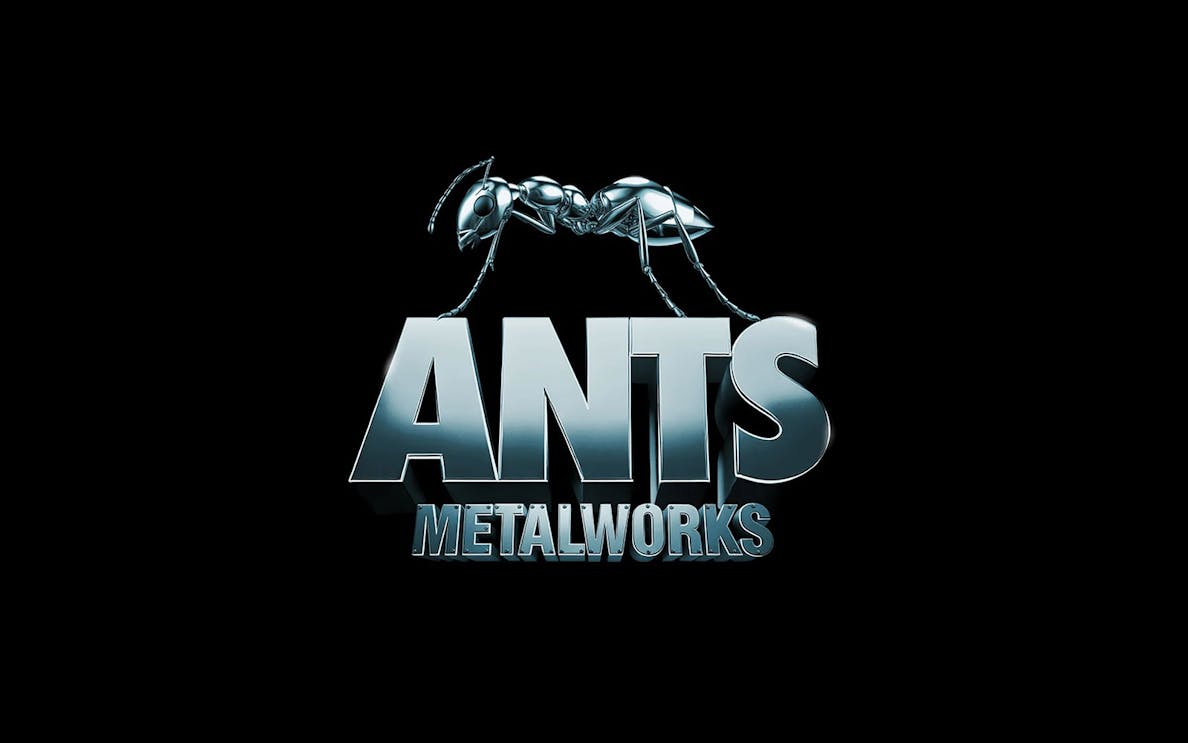 ANTS Ibiza logo with metallic ant design for Ushuaïa Saturdays event.