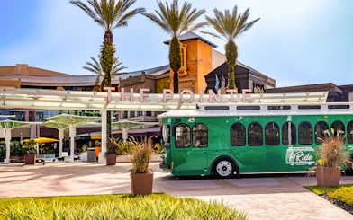 Orlando I-Ride trolley at The Pointe shopping center.