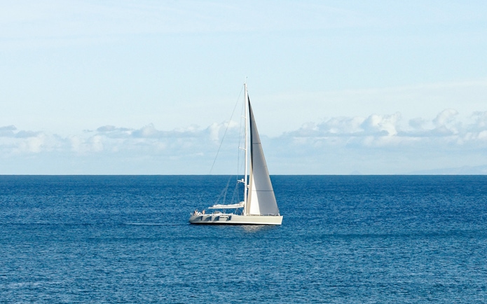 Sailboat on the ocean near Tenerife, Canary Islands.