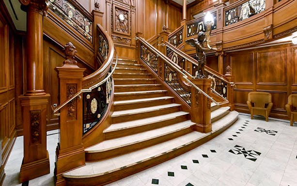 Grand staircase replica at Titanic Museum, Pigeon Forge.