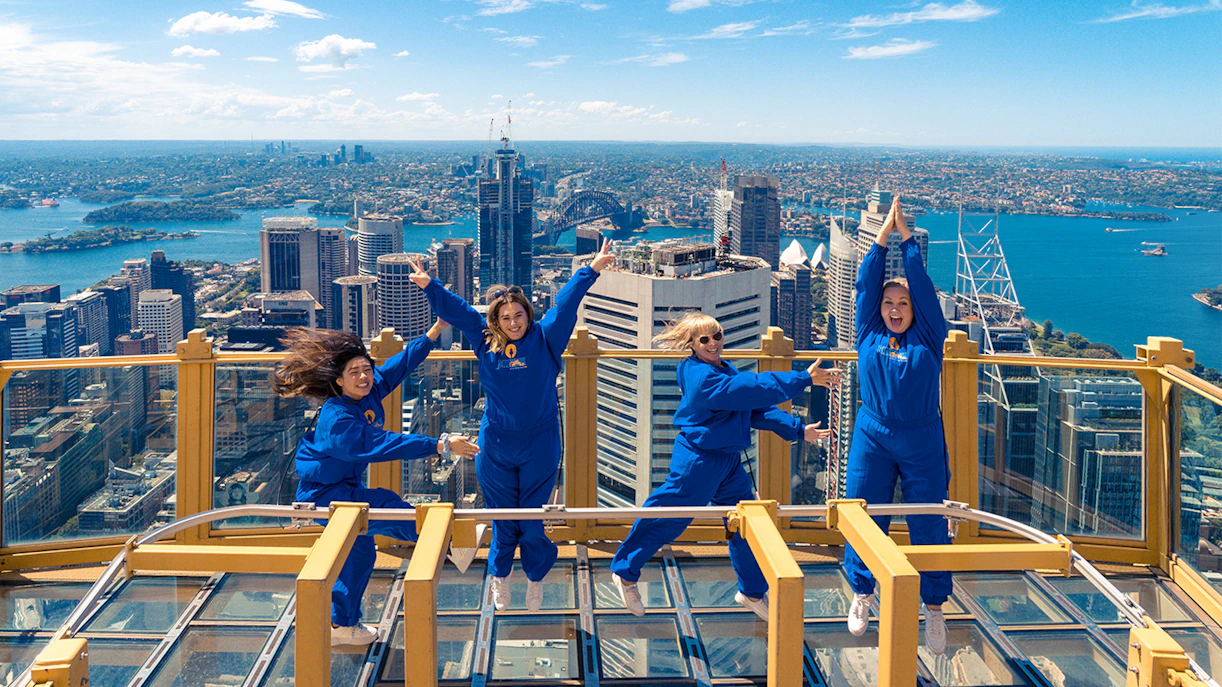Tourists enjoying panoramic city views from Sydney Tower Eye with Fast-Track Entry Tickets