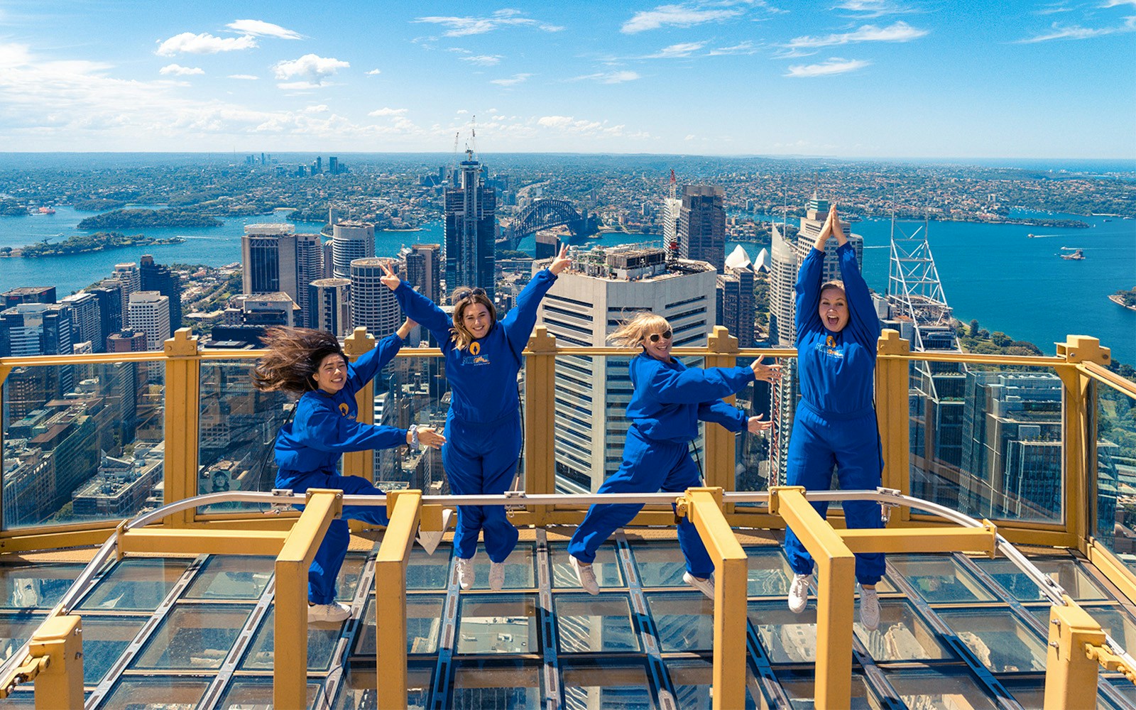 Tourists enjoying panoramic city views from Sydney Tower Eye with Fast-Track Entry Tickets