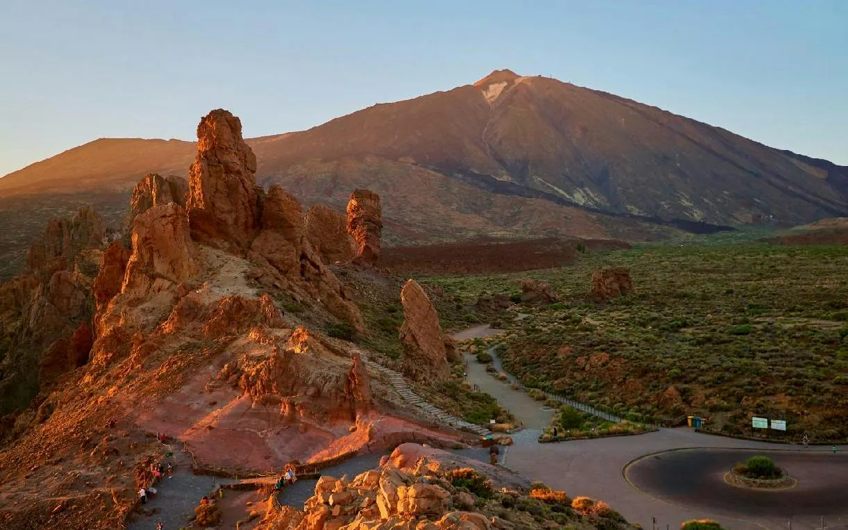 Masca Village and Teide National Park landscape at sunset, Tenerife.