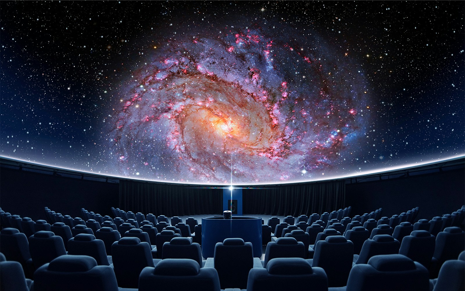 Planetarium dome showing galaxy at Hemispheric Valencia