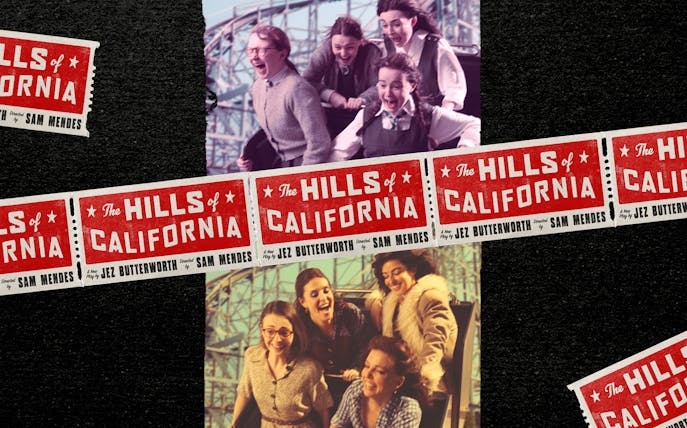 Roller coaster ride with excited group, The Hills of California.