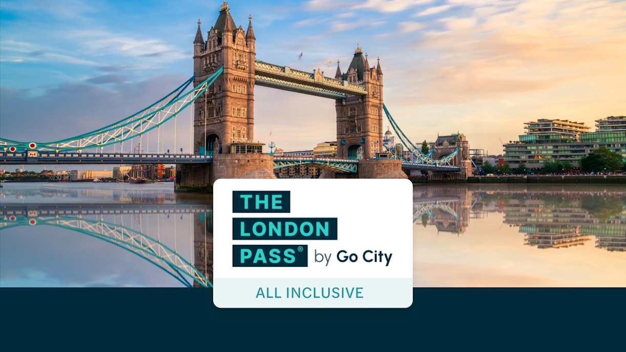 Tower Bridge over Thames River at sunset in London, England.