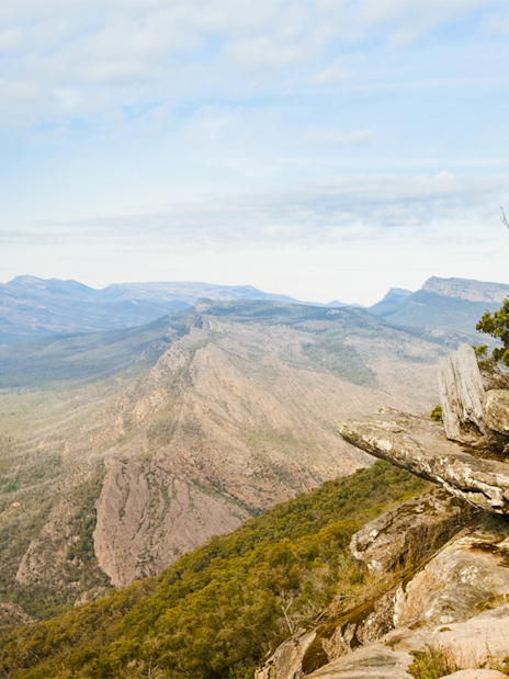 Guests enjoying the view at Boroka Lookout, Grampians National Park, Australia.