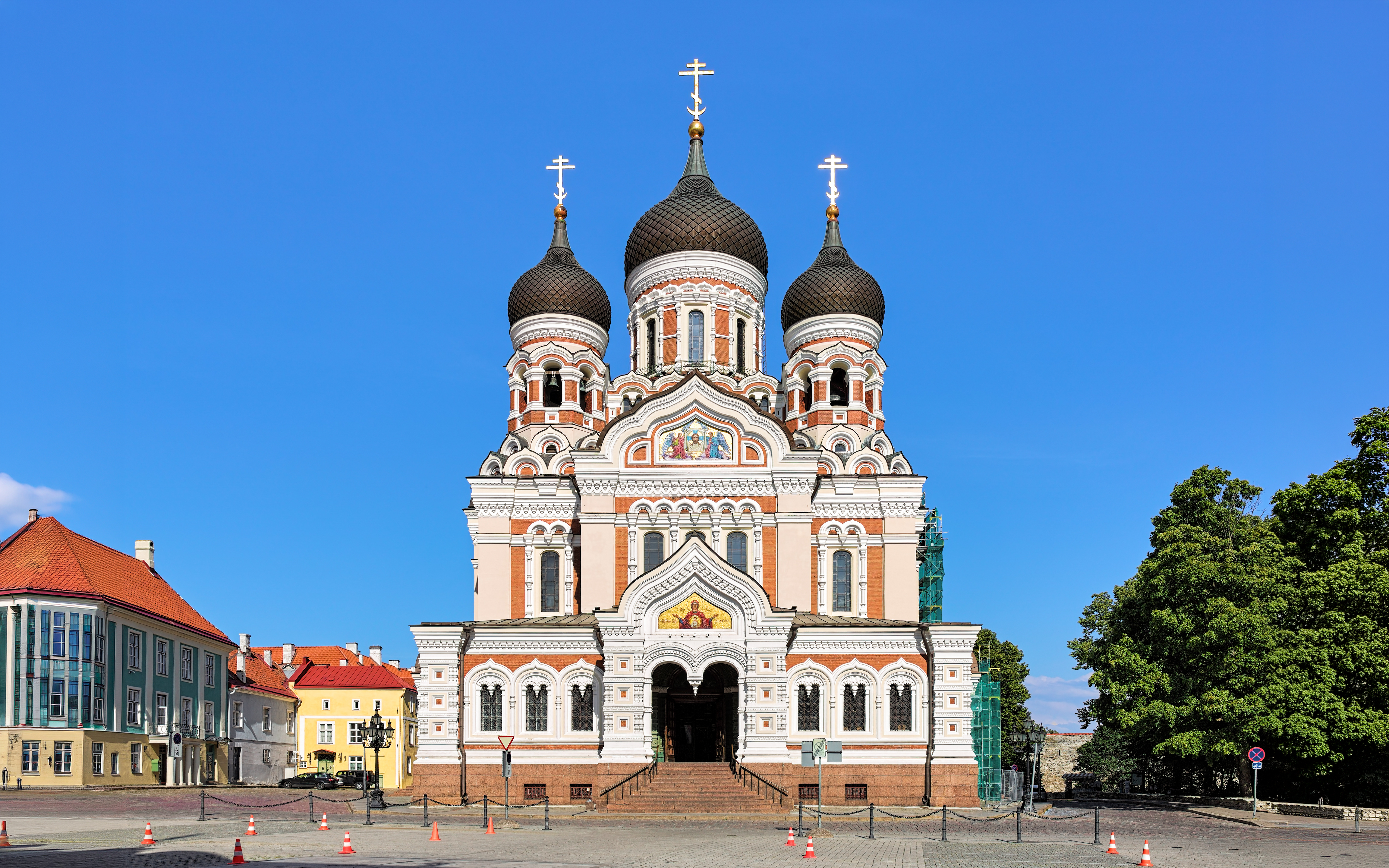 Alexander Nevsky Cathedral with its distinctive domes in Tallinn Old Town, Estonia.