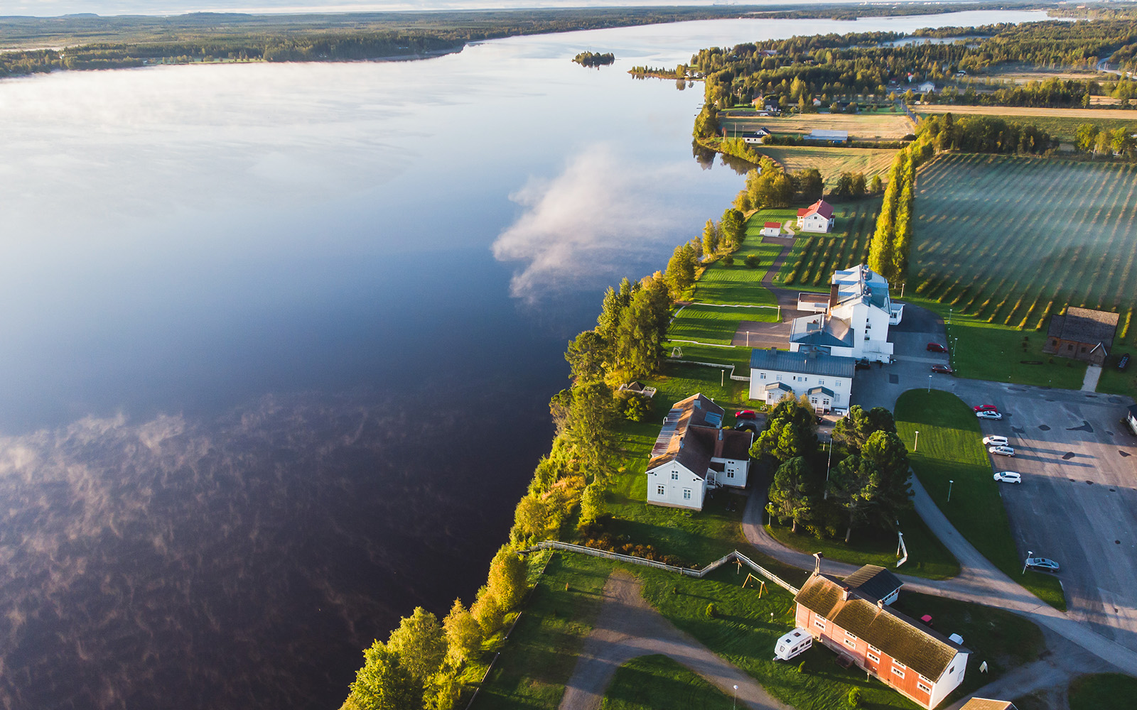 View of Kemi River, Kemijoki, in a Liedakkala village in the municipality of Keminmaa in Lapland in north-western Finland