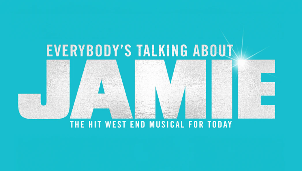 Everybody's Talking About Jamie musical logo on blue background