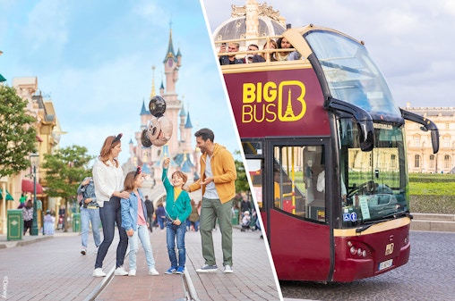 Offerta combinata: Biglietti Disneyland® Paris validi per 1 giorno + Tour di Parigi in autobus Hop-on Hop-off