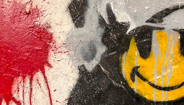 Smiling Copper painting at Moco Museum Amsterdam.