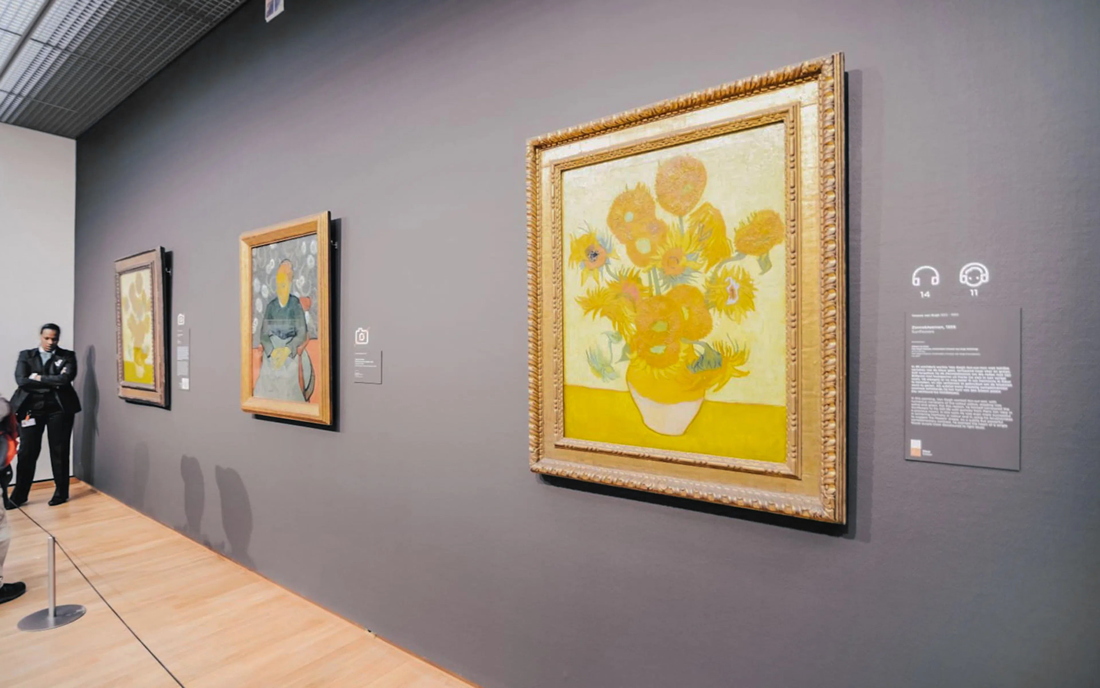 Van Gogh's "Sunflowers" painting displayed in the Van Gogh Museum, Amsterdam.