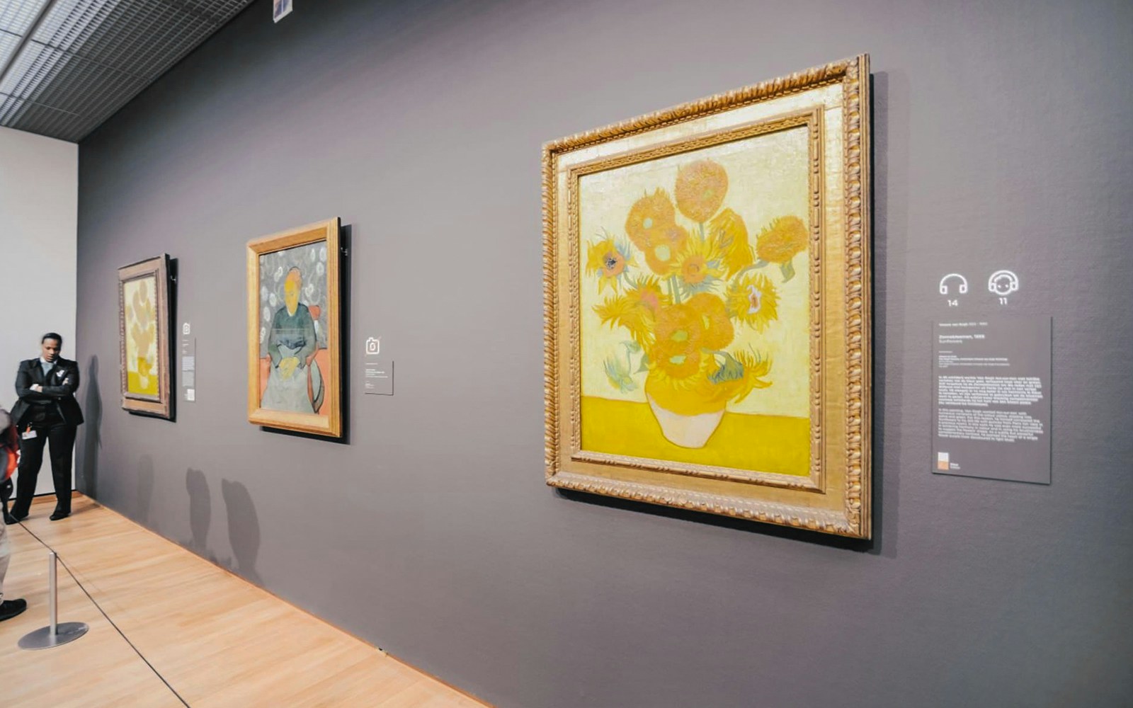 Van Gogh's "Sunflowers" painting displayed in the Van Gogh Museum, Amsterdam.