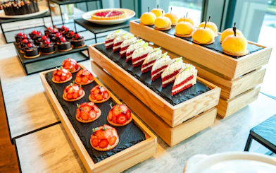 Dessert selection at Hyatt Regency Nha Trang's Lobster and Seafood BBQ Buffet Dinner, Nha Trang.