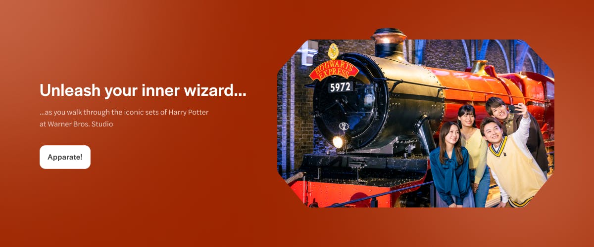 Hogwarts Express with visitors at Warner Bros. Studio, Tokyo, Japan.