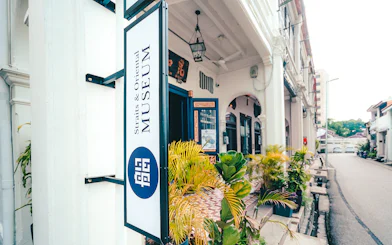 Straits and Oriental Museum entrance with street view in Penang.
